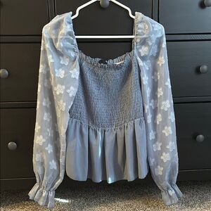 Blue Floral Women's Top